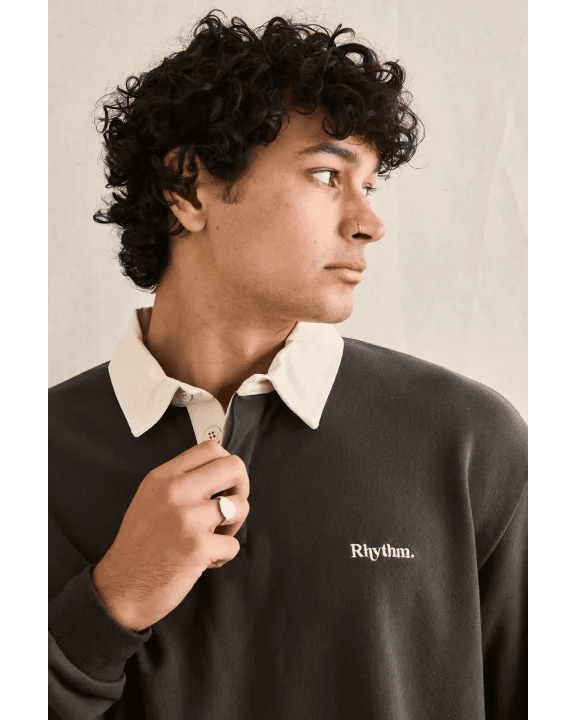 KOA VINTAGE RUGBY LS POLO - RhythmCD25M-CT15-OLIVE-S