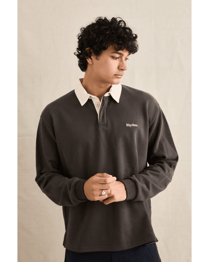 KOA VINTAGE RUGBY LS POLO - RhythmCD25M-CT15-OLIVE-S