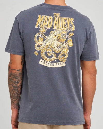 KRAKEN TINS | SS TEE -The Mad HueysH126M01003-PETROL BLUE WASHED-S