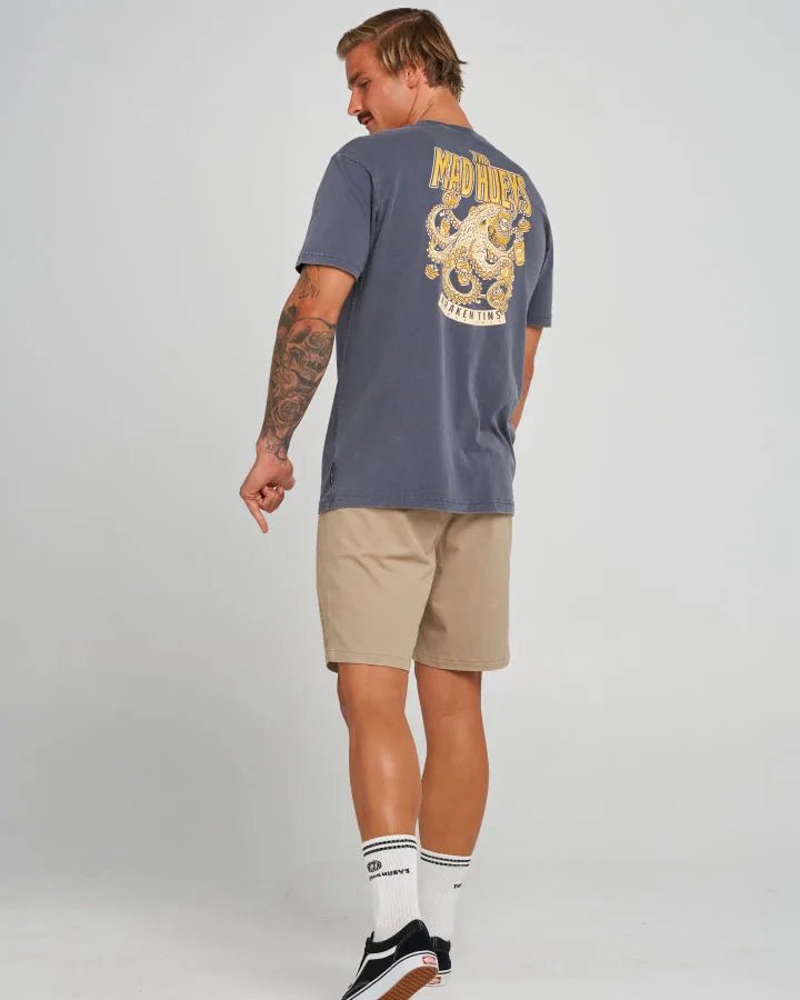 KRAKEN TINS | SS TEE -The Mad HueysH126M01003-PETROL BLUE WASHED-S