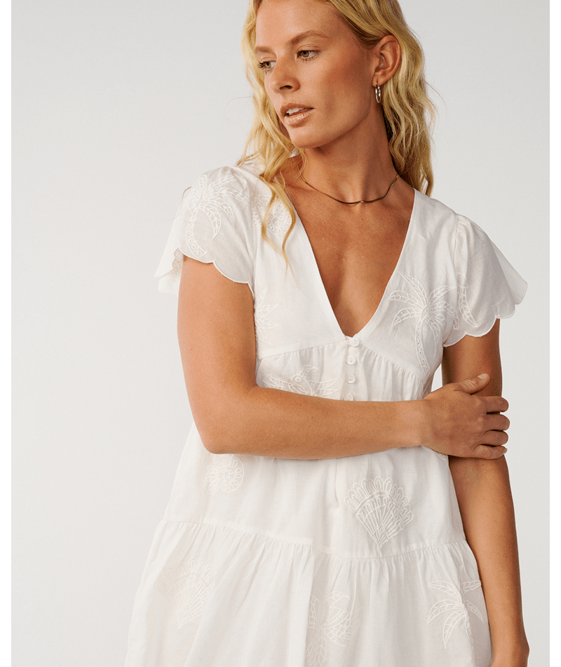 BOSSA NOVA EMB S/S DRESS