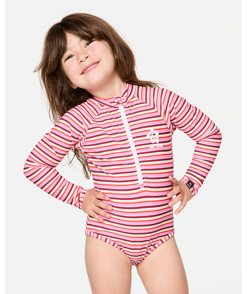 SUNSET STRIPE LS SURFSUIT-GIRL