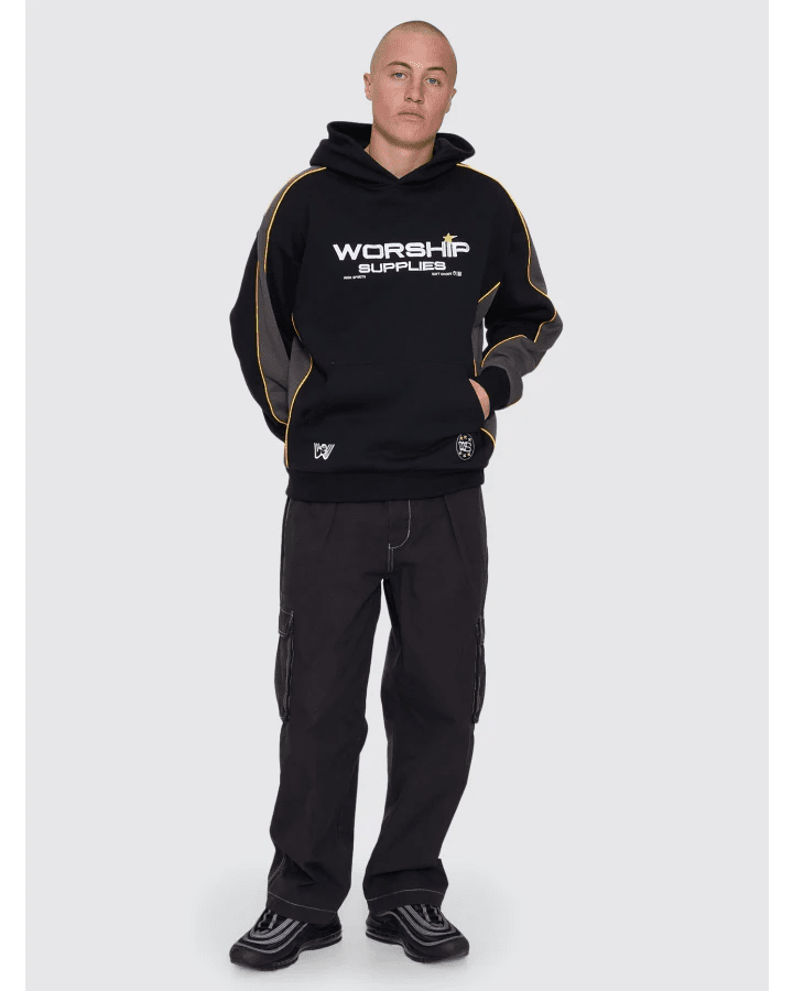 Laser Panel Pullover Hood - WorshipPA26-213B-Black-S