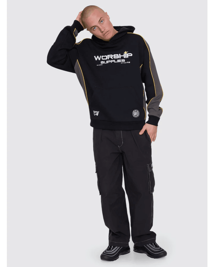 Laser Panel Pullover Hood - WorshipPA26-213B-Black-S