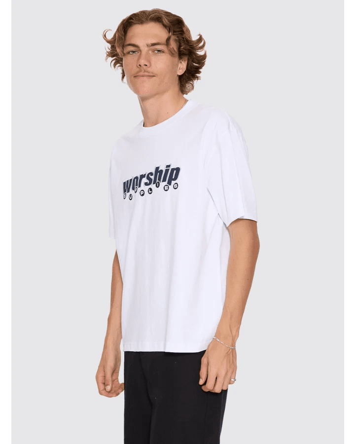 Line Stepper Tee -WorshipPH26-108A-White-S