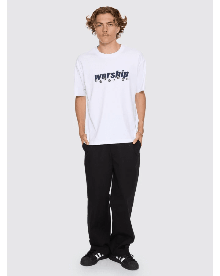 Line Stepper Tee -WorshipPH26-108A-White-S