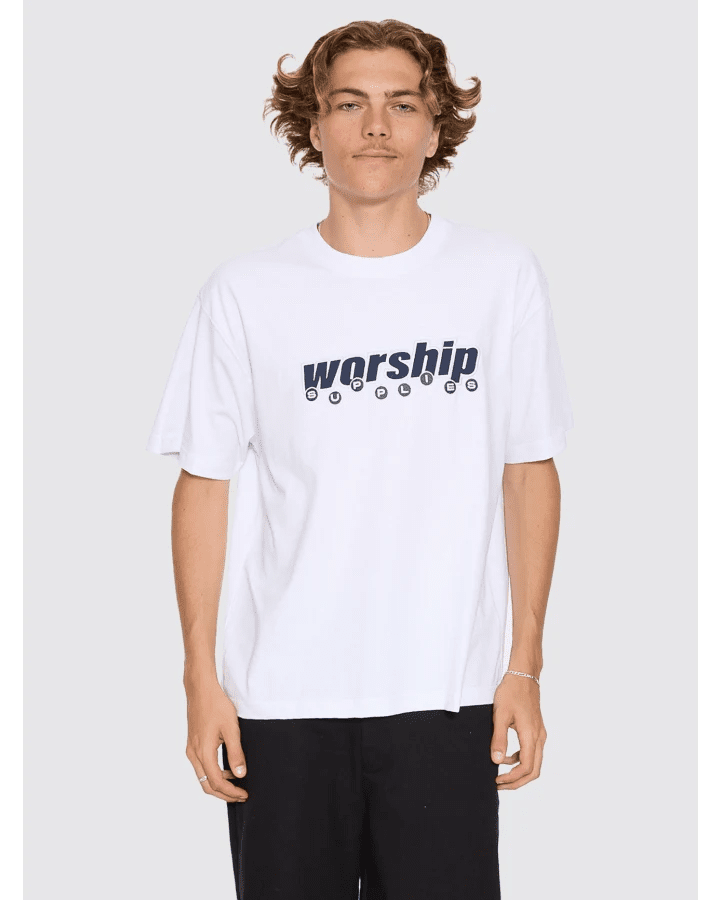 Line Stepper Tee -WorshipPH26-108A-White-S