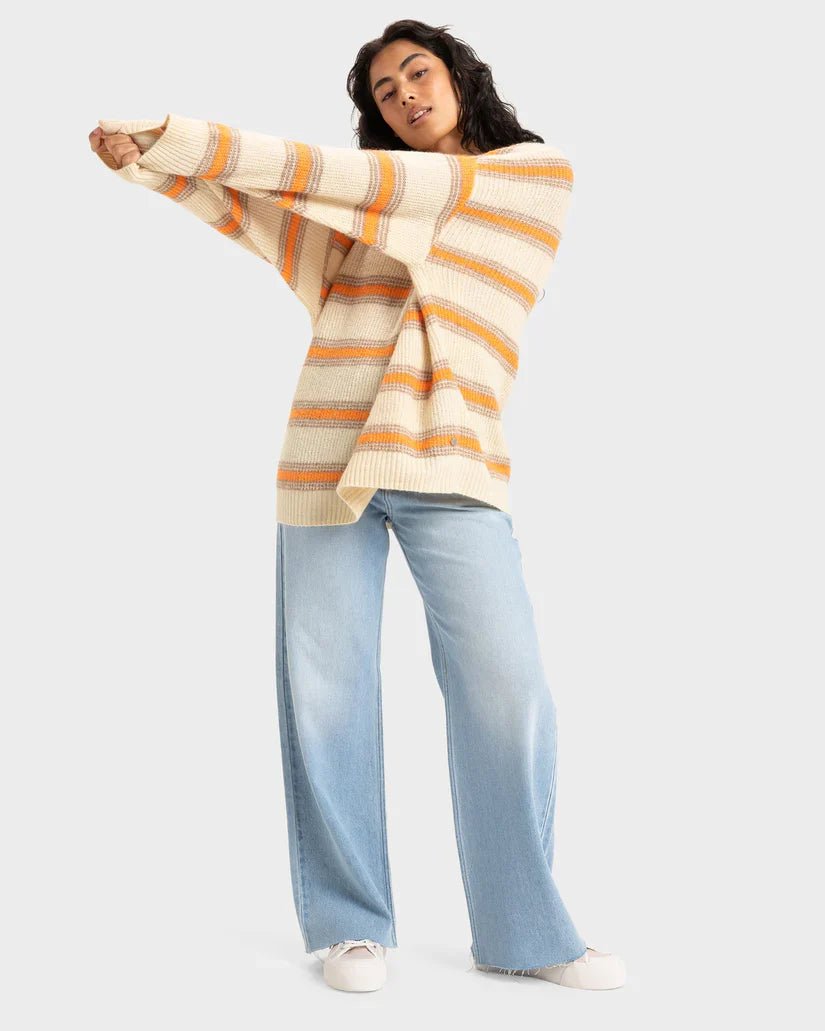 Little Dume Stripe - RoxyERJSW03664 - TEC3 - Parchment Lucie Stripe - L