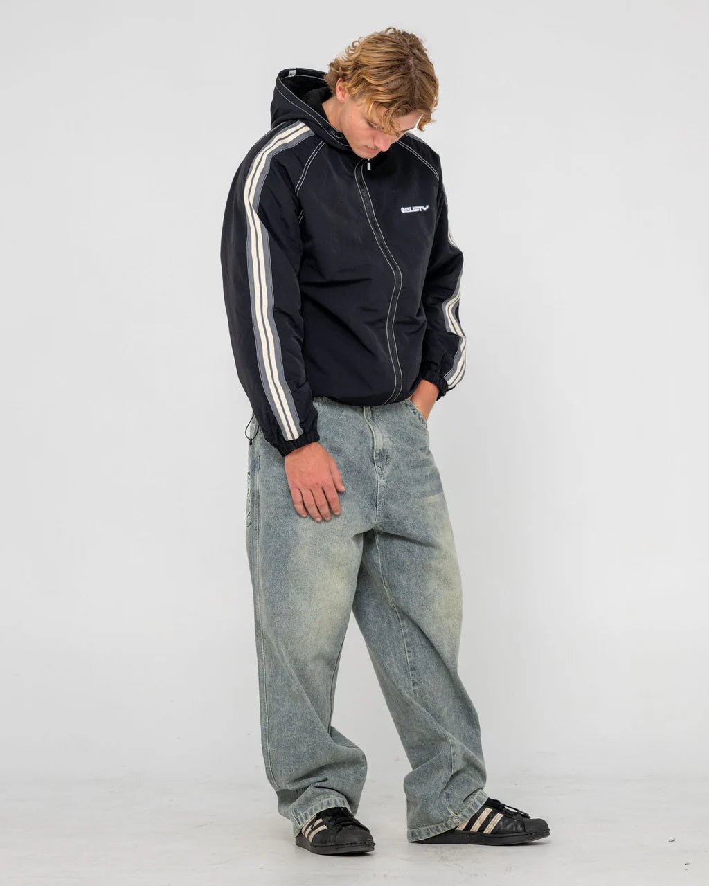 LOCK OUT HOODED JACKET - RustyJKM0573-BLACK-XS