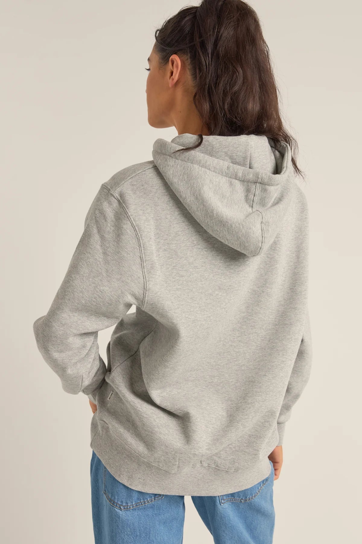 LOGO BOYFRIEND FLEECE HOOD - RhythmPP1024W-FL02-GREY HEATHER-8