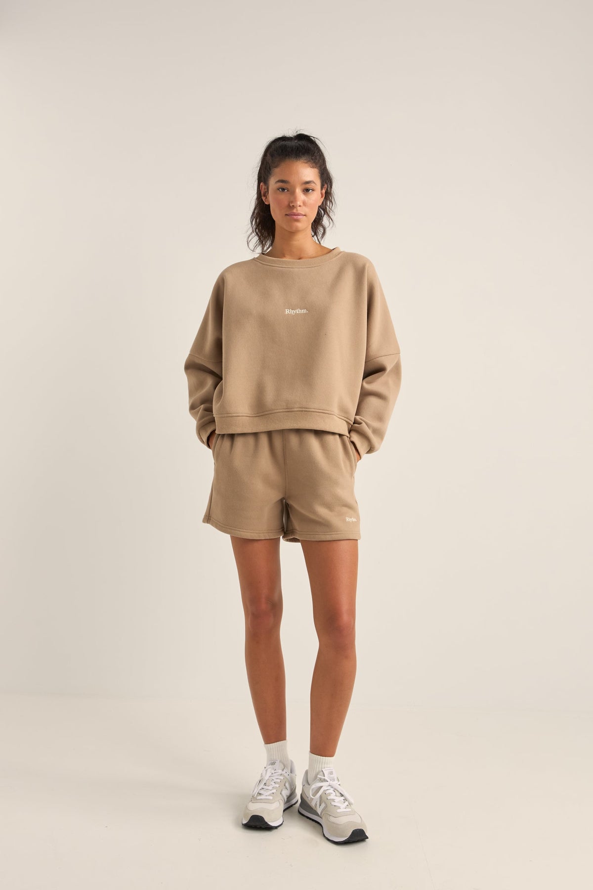 LOGO CREW NECK FLEECE - RhythmCD0425W - FL01 - TAUPE - 8