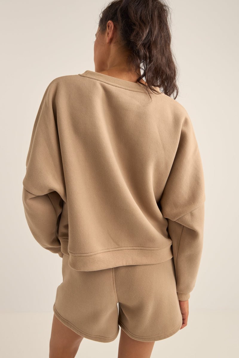 LOGO CREW NECK FLEECE - RhythmCD0425W - FL01 - TAUPE - 8
