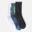LOGO CREW SOCK 3-PK - BOY -Rip Curl008BSO-BLACK/MULTI