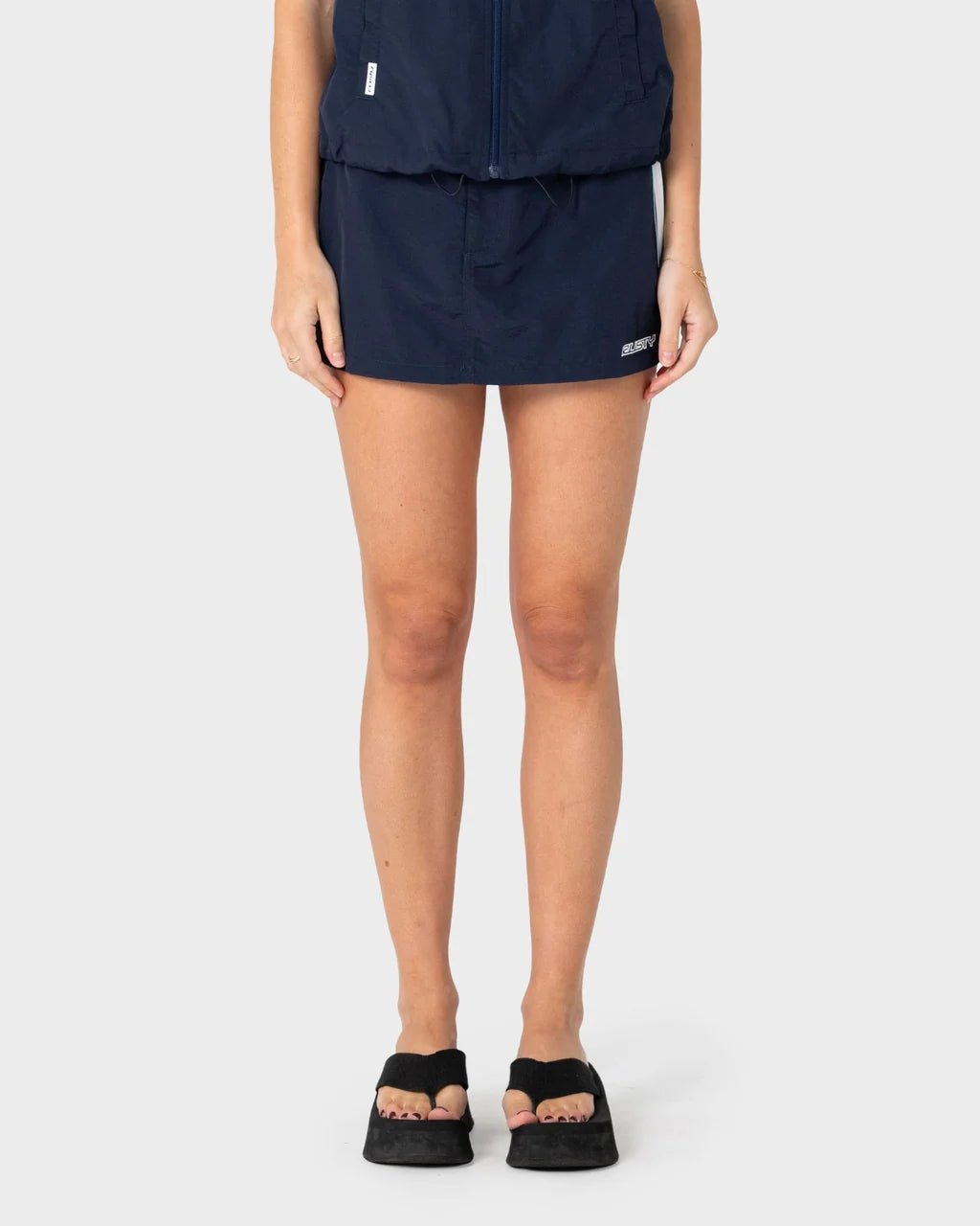 LOMBARDI NYLON MINI SKIRT -RustySKL0621-NAVY BLUE / WHITE-6