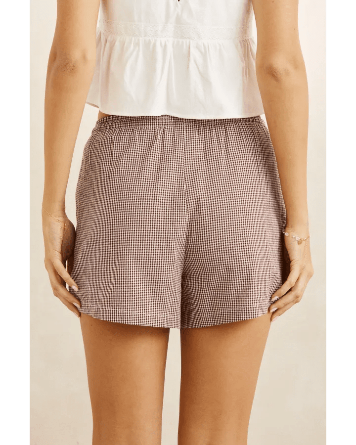 LONDON CHECK BEACH SHORT -Rhythm0726W-OS04-CHOCOLATE-6