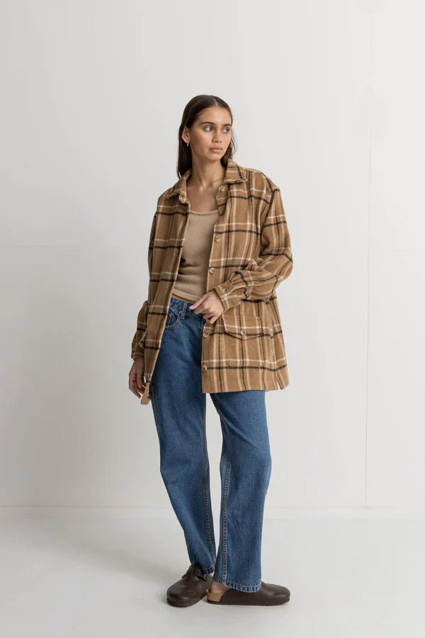Long Check Shacket - Rhythm0124W - JK02 - CAR - Caramel - 10
