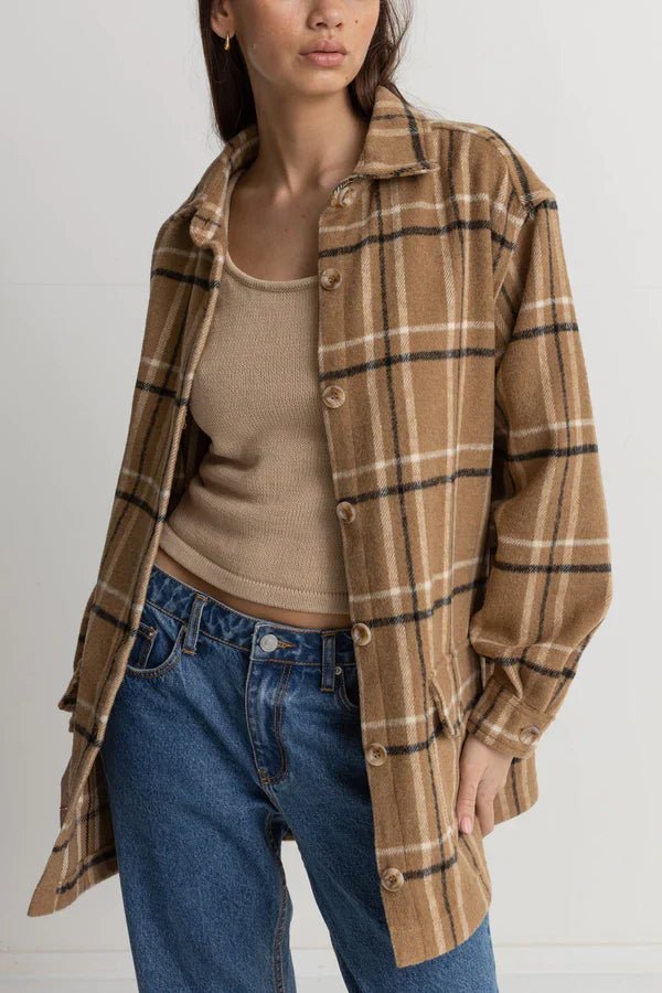 Long Check Shacket - Rhythm0124W - JK02 - CAR - Caramel - 10