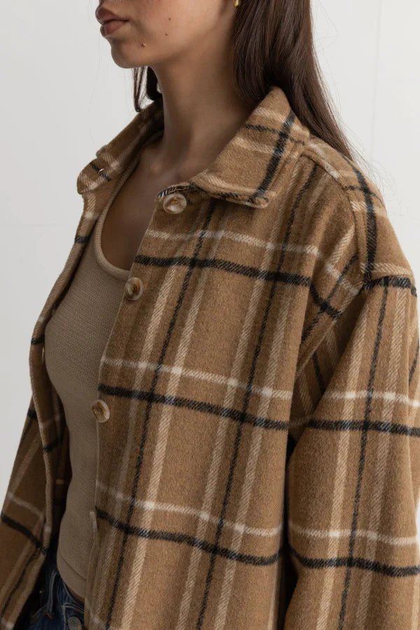 Long Check Shacket - Rhythm0124W - JK02 - CAR - Caramel - 10