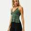 Lonnie Strappy - Seersucker Top - AfendsW253105 - HUG - HUNTER GREEN - XS