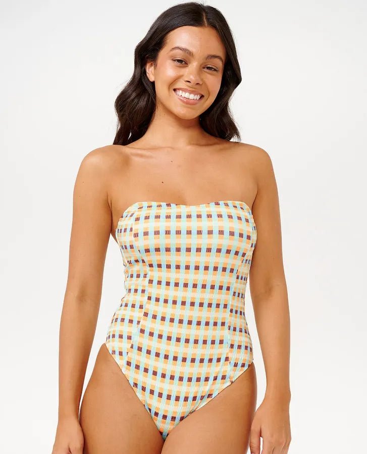 Lottie Check Good One Piece - Rip Curl0JZWSW - 1150 - Blue/Tangerine - L