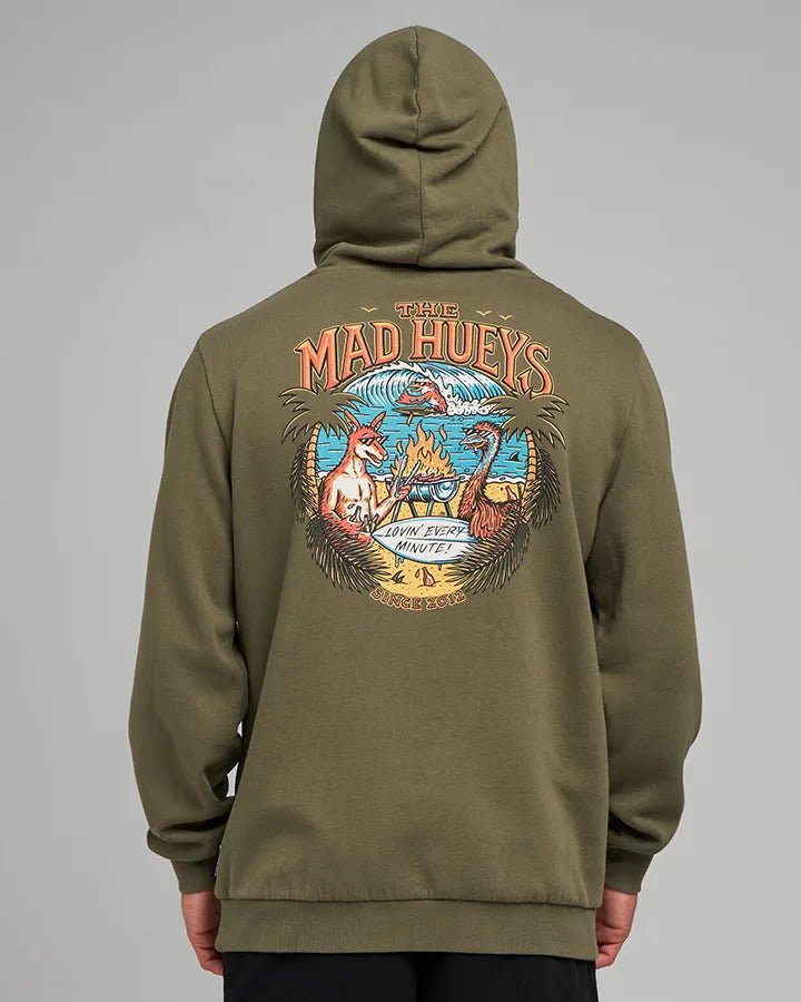 LOVING EVERY BBQ | HOODED PULLOVER - The Mad HueysH226M08006-OLIVE-S