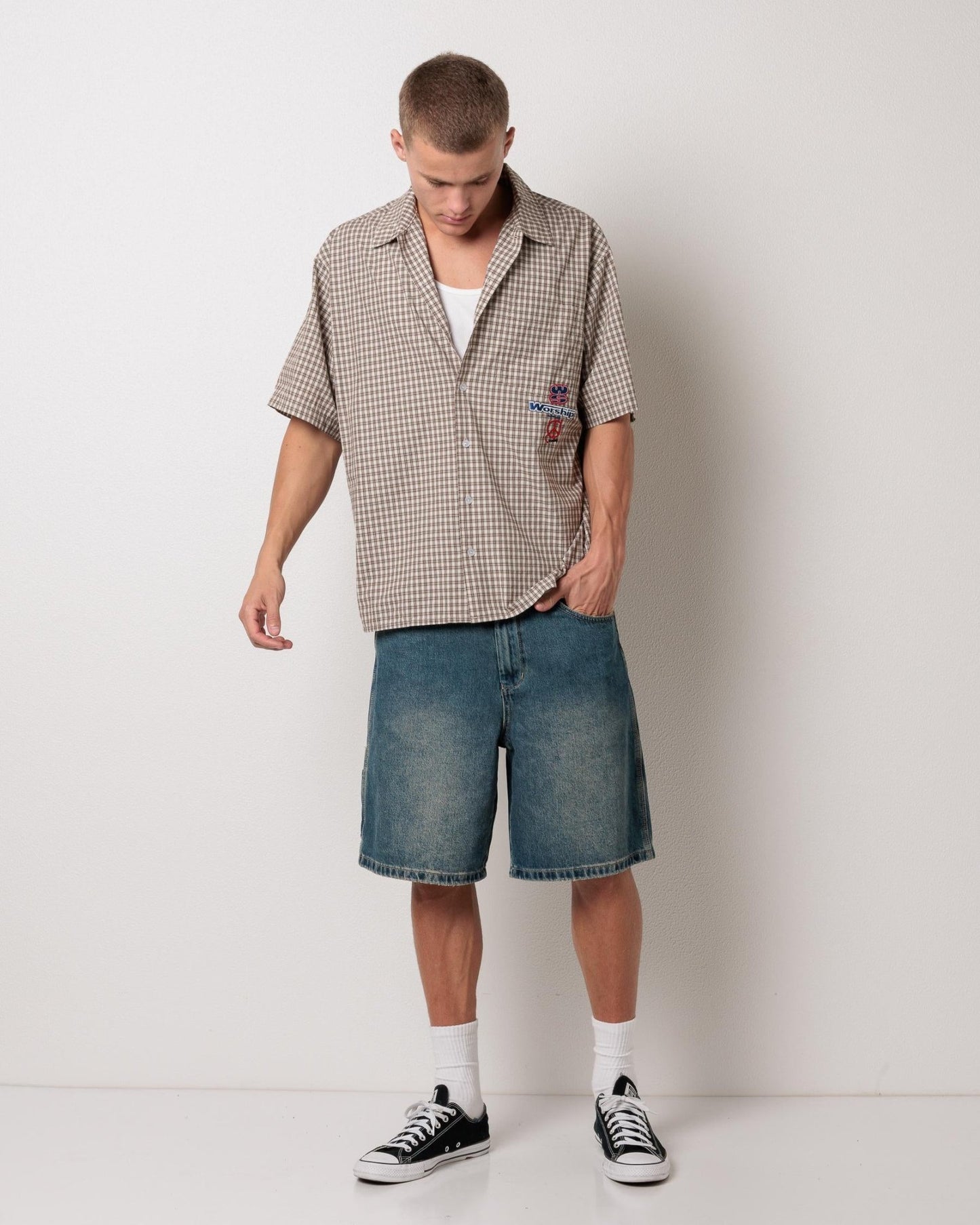 Low Goes Short Sleeve Shirt - WorshipPR25-202C-Brown-S