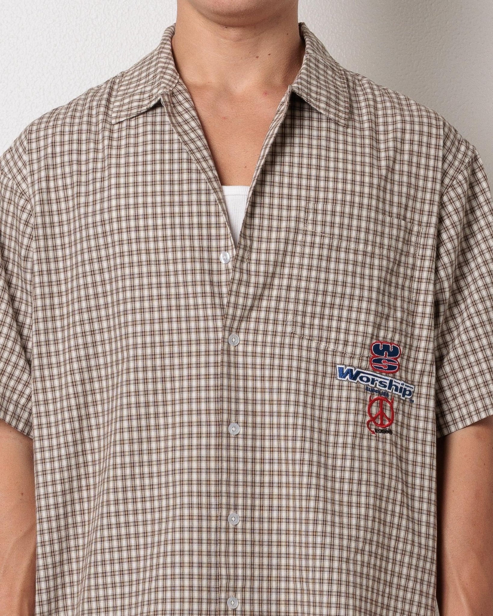 Low Goes Short Sleeve Shirt - WorshipPR25-202C-Brown-S