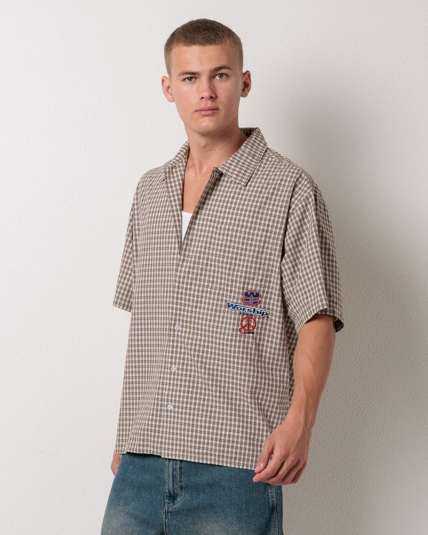 Low Goes Short Sleeve Shirt - WorshipPR25-202C-Brown-S