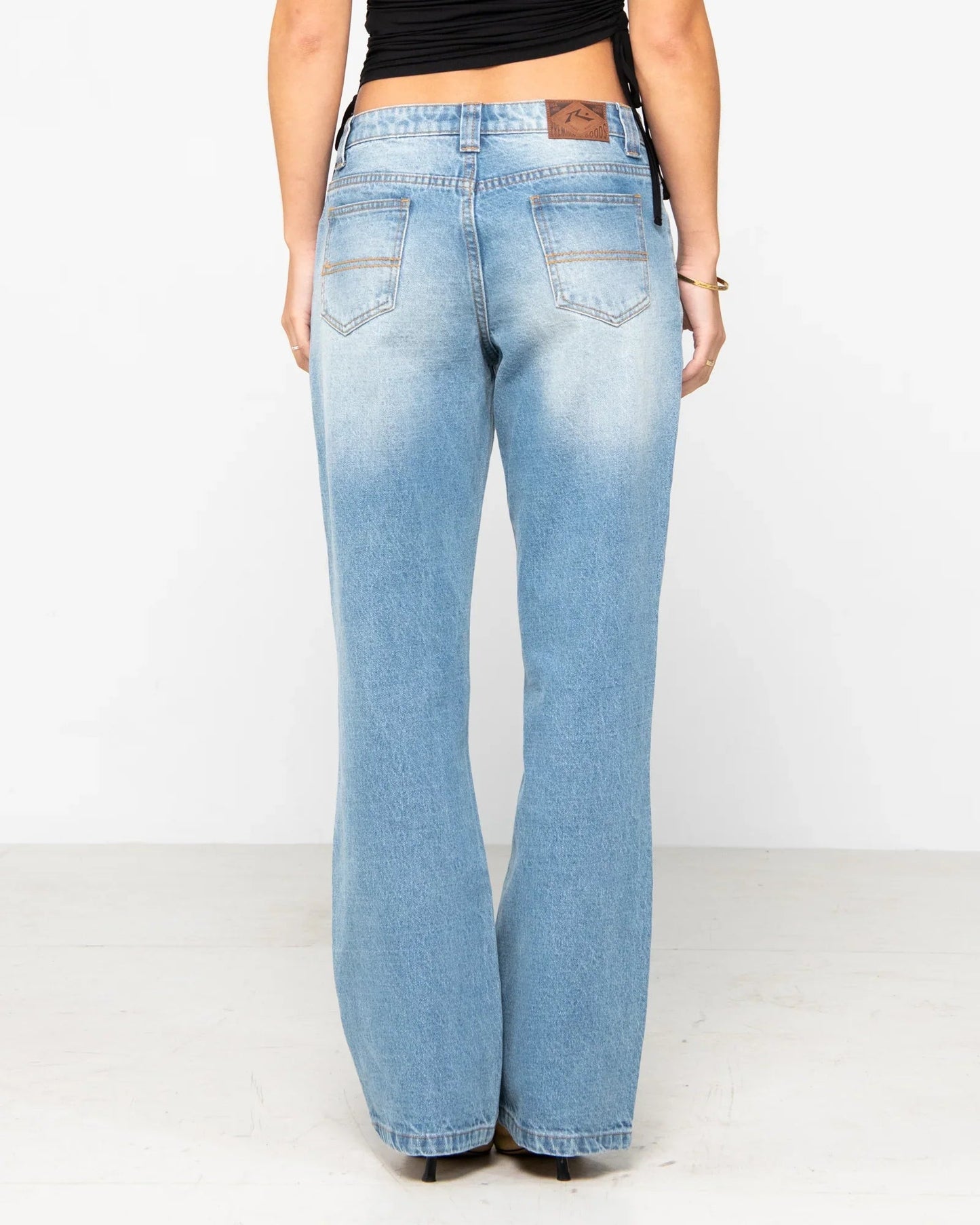 Low Rise Straight Leg Denim Jean - Rustypal1404 - bdb - Blasted Middy Blue - 10