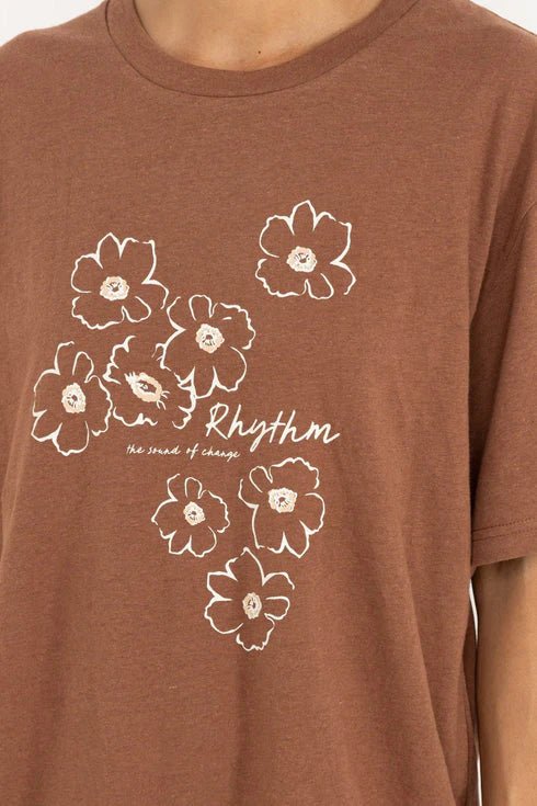 LULU FLORAL OVERSIZED T - SHIRT - Rhythm0725W-PT04-CHOCOLATE-06