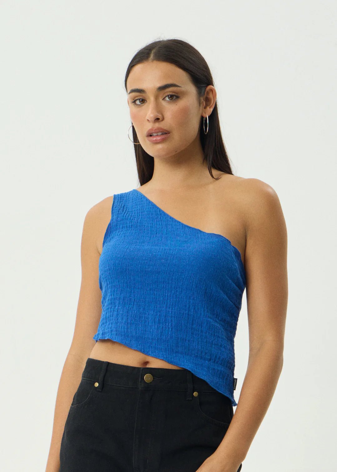 Marina - Seersucker One Shoulder Top - AfendsW254103-MARINA-XS