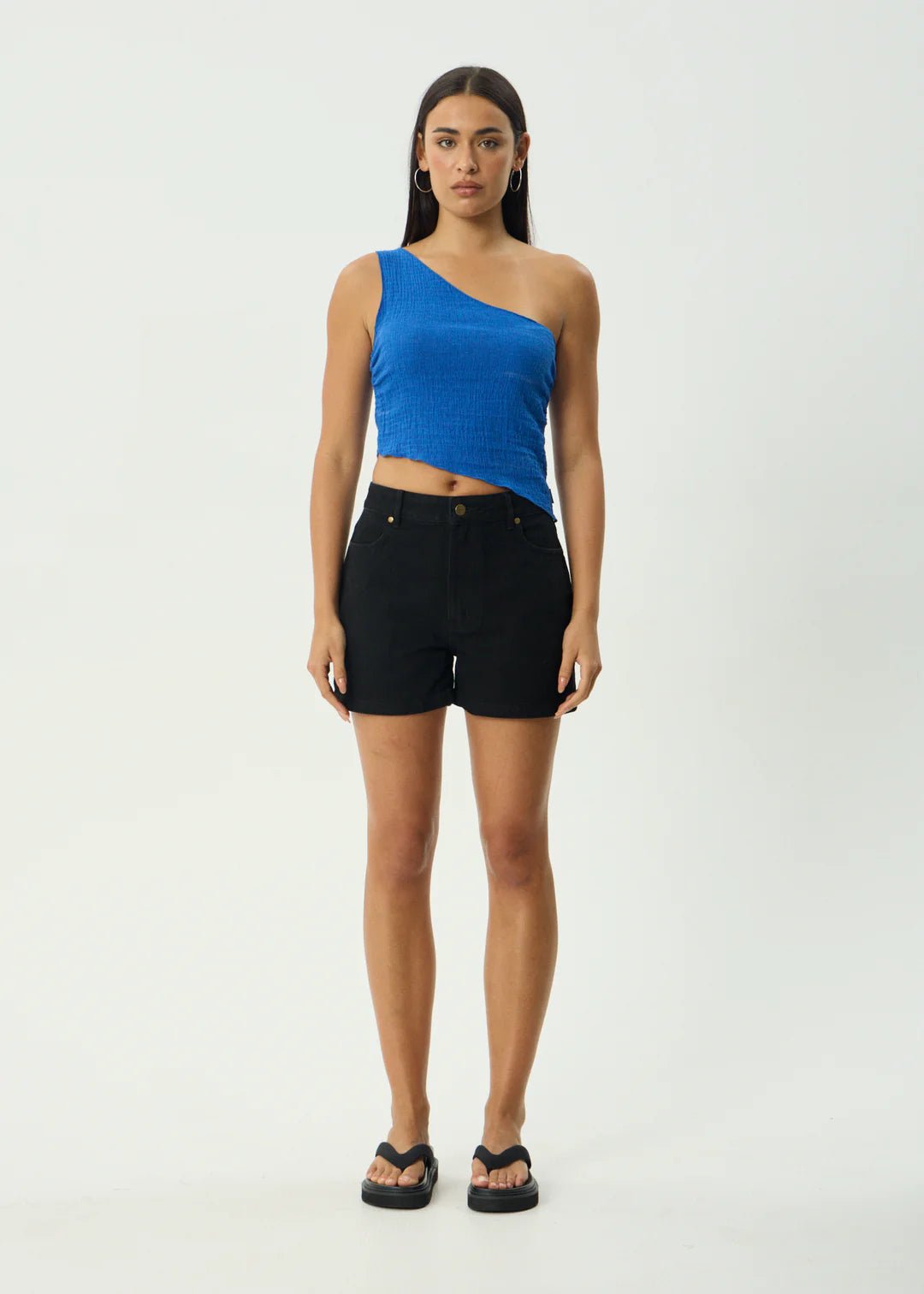 Marina - Seersucker One Shoulder Top - AfendsW254103-MARINA-XS