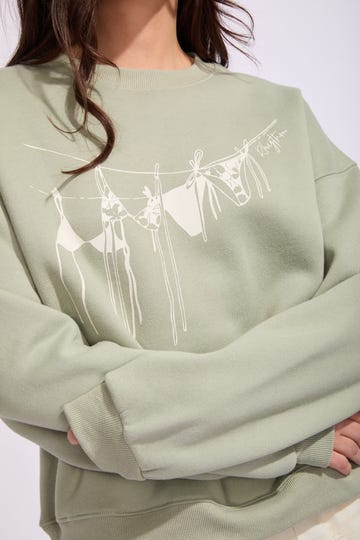 MELIA CREW NECK FLEECE - Rhythm0126W-FL09-PALM-6