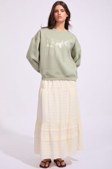 MELIA CREW NECK FLEECE - Rhythm0126W-FL09-PALM-6