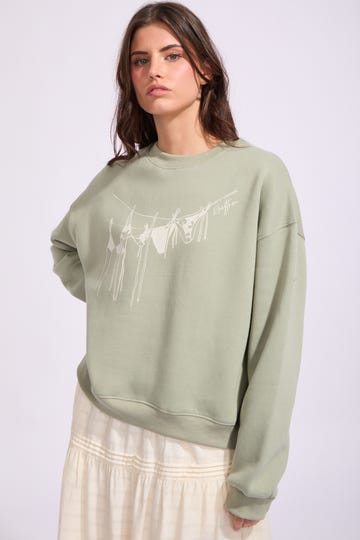 MELIA CREW NECK FLEECE - Rhythm0126W-FL09-PALM-6