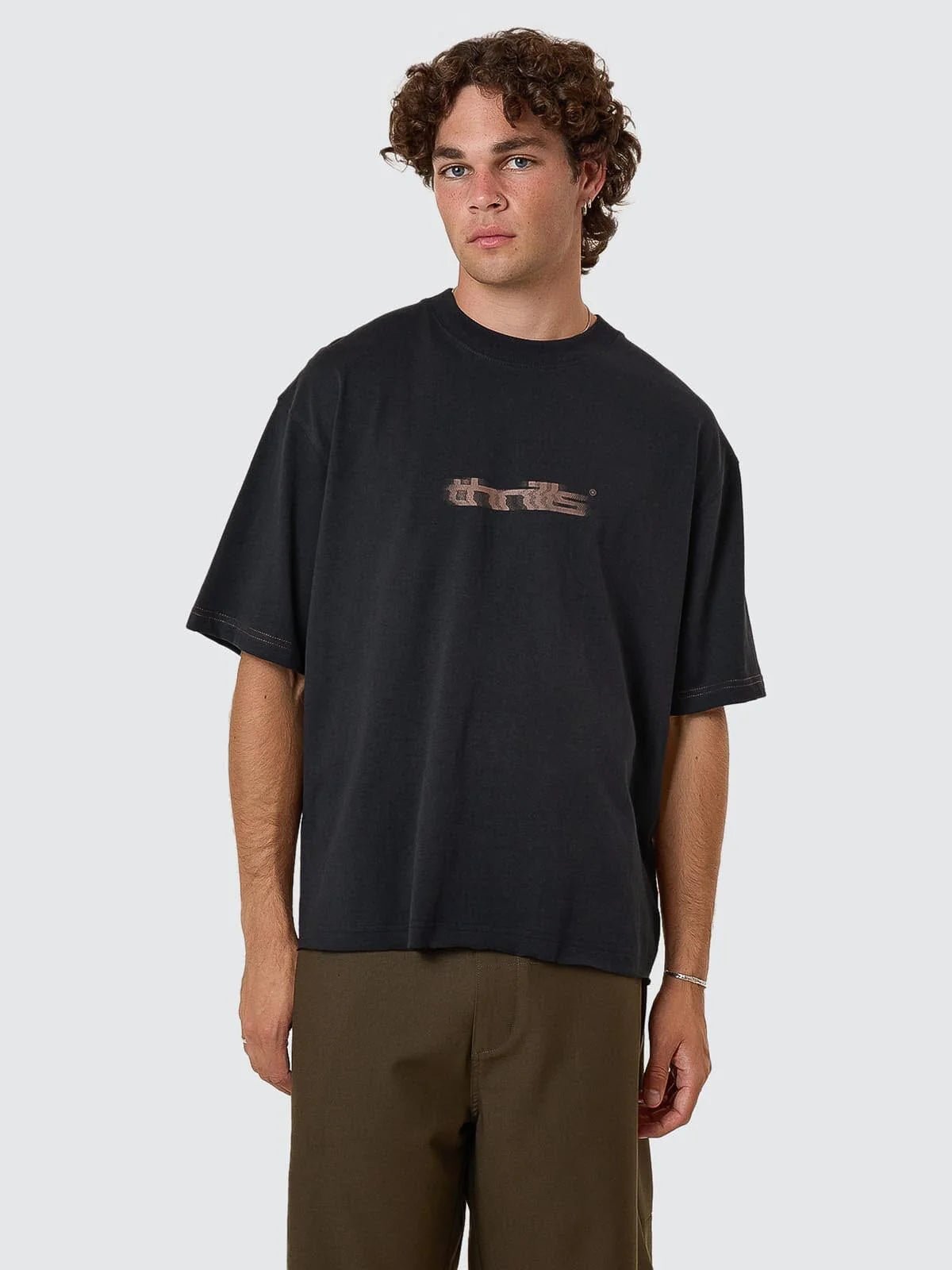 Metamorphic Daze Box Fit Oversize Short Tee - Washed Black - ThrillsTH25 - 104BW - Washed Black - S