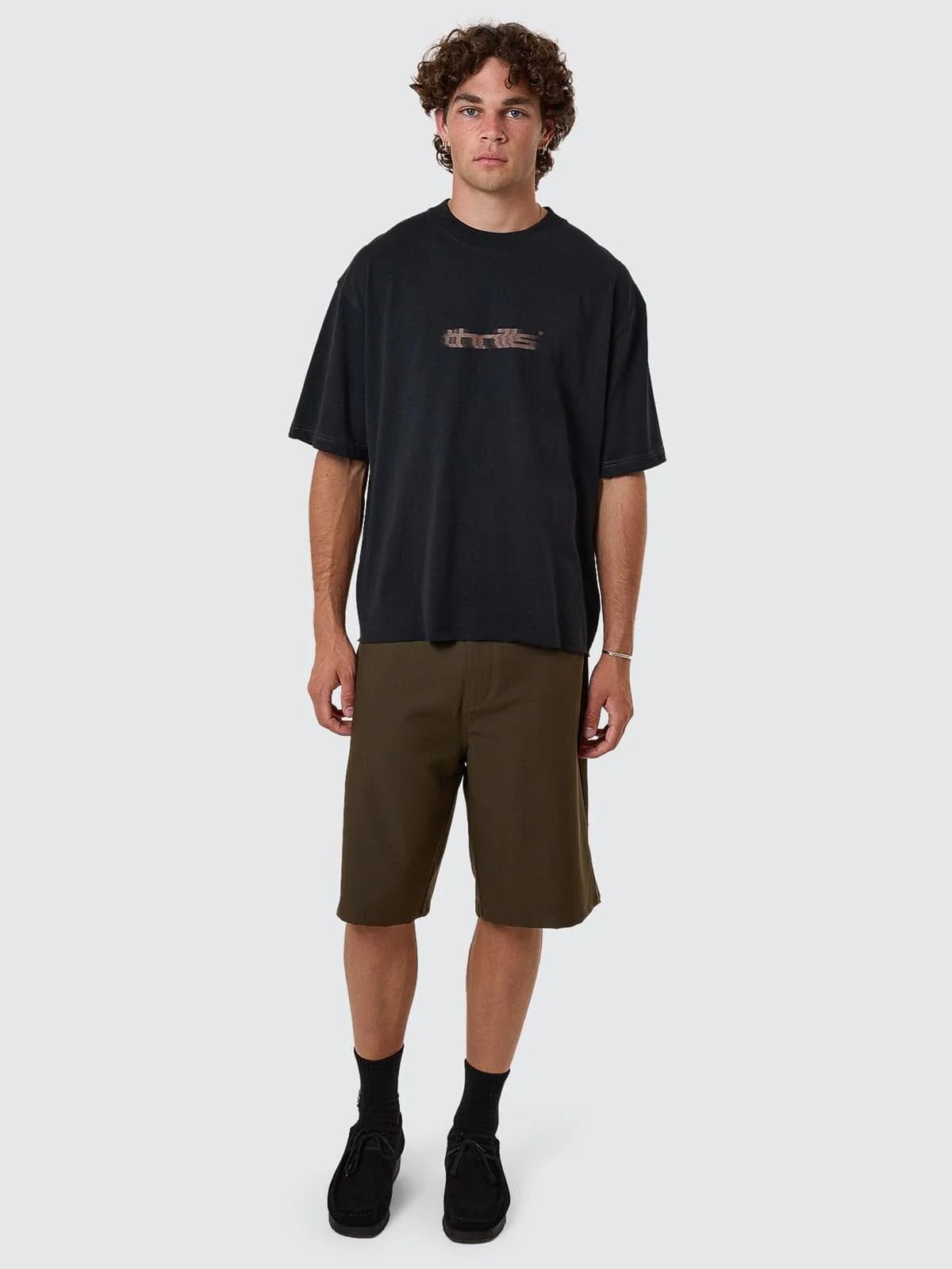Metamorphic Daze Box Fit Oversize Short Tee - Washed Black - ThrillsTH25 - 104BW - Washed Black - S