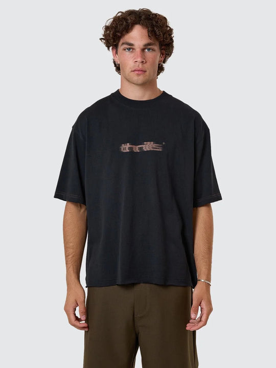 Metamorphic Daze Box Fit Oversize Short Tee - Washed Black