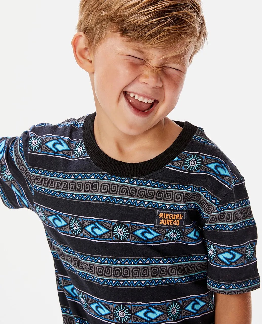Micro Waves Stripe Tee - Boy - Rip Curl00BTTE - 8264 - Washed Black - 1to2