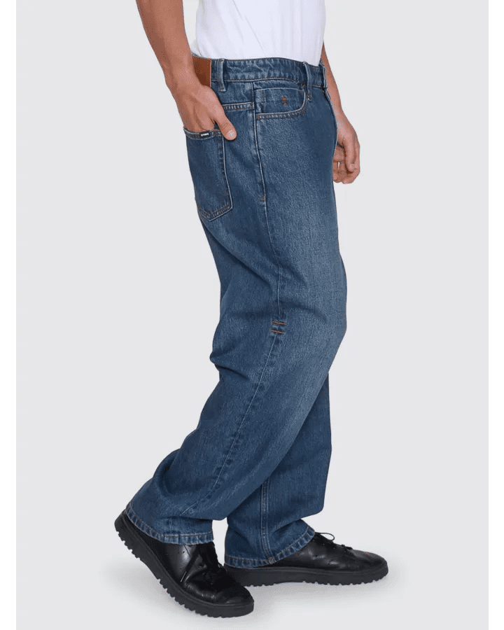 Mid Slacker Relaxed Long Denim Jean - ThrillsTDP-437ET-Teal Blue-28