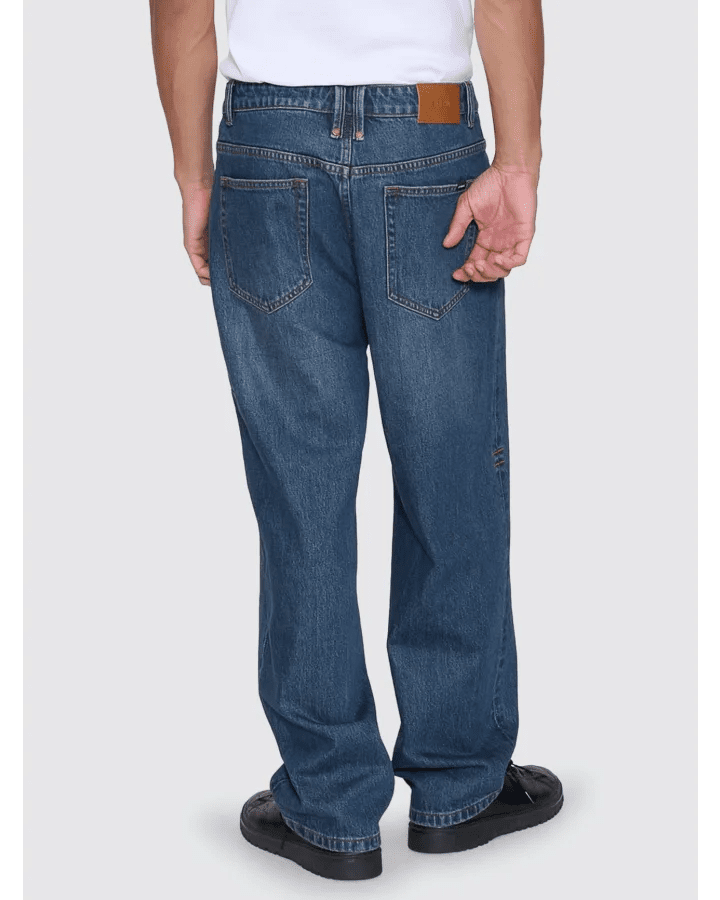 Mid Slacker Relaxed Long Denim Jean - ThrillsTDP-437ET-Teal Blue-28