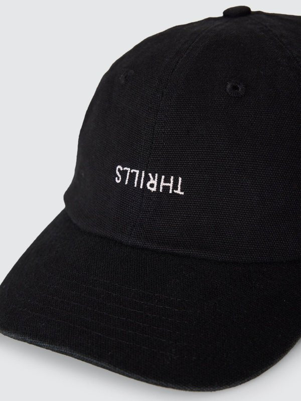 Minimal Thrills 6 Panel Cap -ThrillsCLA-500BW-Washed Black-One Size