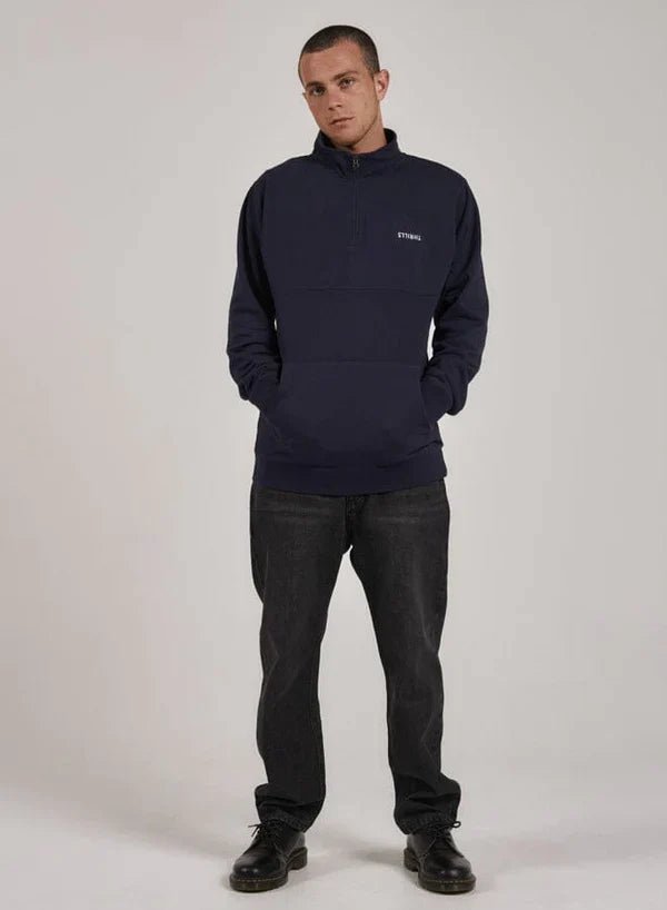 Minimal Thrills Quarter Zip Fleece - Thrillsth23 - 225e - Station Navy - L