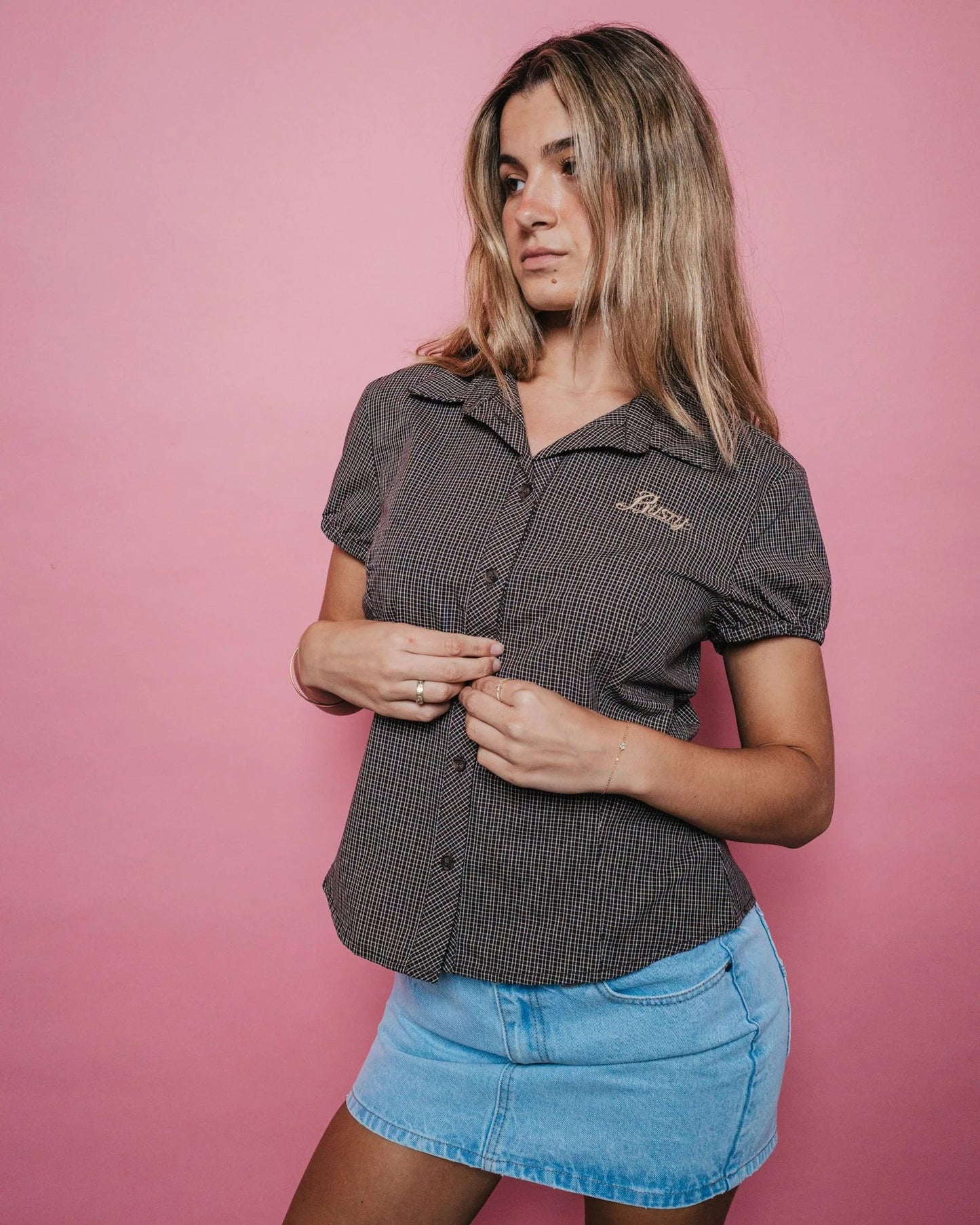 MISSY MAY CHECK SHIRT - RustyWSL0872-JAVA PLAID-6