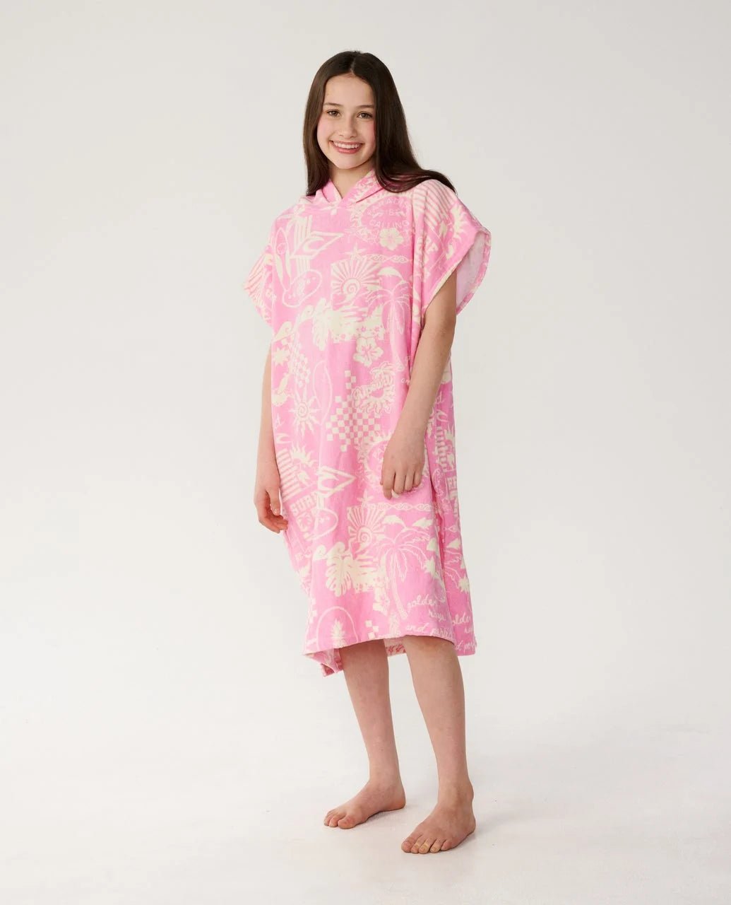 MIXED HOODED TOWEL-GIRL -Rip Curl00GGTO-NATURAL/PINK