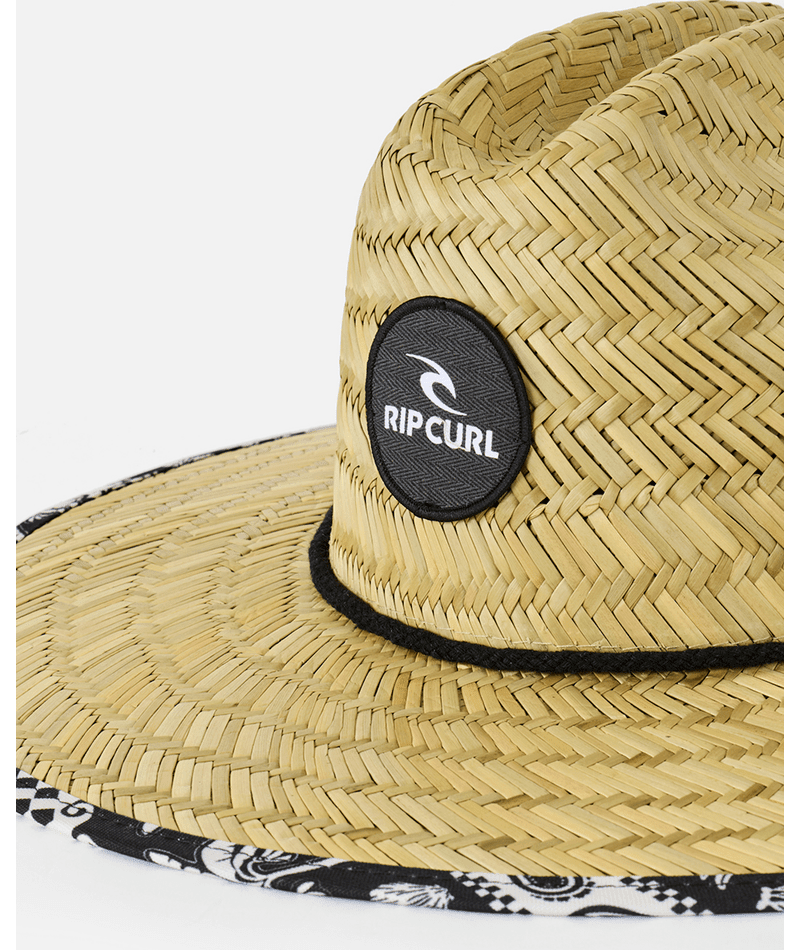 MIXED STRAW SUN HAT -Rip Curl033WHE-BLACK/OFF WHITE-S
