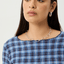 Mountains - Hemp Seersucker Long Sleeve Top - AfendsW262110- Navy Red Check-S