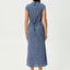 Mountains - Hemp Seersucker Midi Dress - AfendsW262811-NAVY RED CHECK-XS
