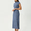Mountains - Hemp Seersucker Midi Dress - AfendsW262811-NAVY RED CHECK-XS