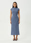 Mountains - Hemp Seersucker Midi Dress - AfendsW262811-NAVY RED CHECK-XS